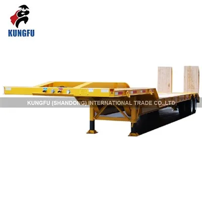 Trailer Tempat Tidur Rendah Pelat Kayu Ramp Hidraulik